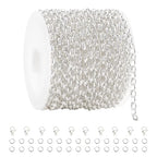 GTVOODX 16.4Feet Silver Chain for Jewelry Making Stainless Steel Rolo Link Cable Chains Bulk for Necklace Jewelry Accessories DIY Making - color: Silver Rolo Chains