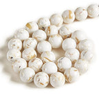 35pcs 10mm White Shell Turquoise Beads Natural Gemstone Beads Round Loose Beads for Jewelry Making - color: White Shell Turquoise, size: 10mm