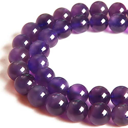 100pcs 6mm Amethyst Beads Natural Gemstone Beads Round Loose Beads for Jewelry Making - color: Amethyst, size: 6mm