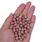 100pcs Natural Stone Beads 8mm Pink Rhodochrosite Round Genuine Real Stone Beading Loose Gemstone Hole Size 1mm DIY Charm Smooth Beads for Bracelets Necklaces Earrings Jewelry Making Crafts - color: Pink Rhodochrosite