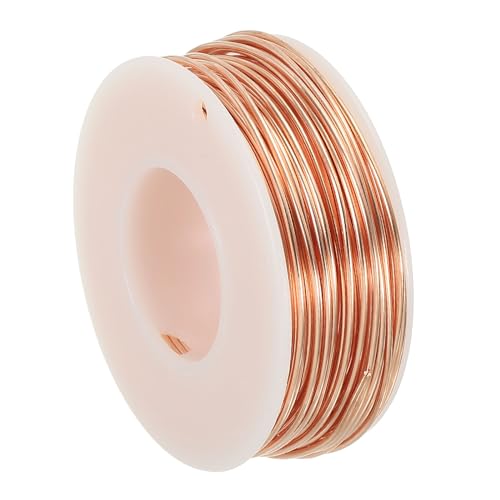 PATIKIL 59.05 Feet Solid Bare Copper Wire,18 Gauge 99.9% Pure Copper Wire 1.02mm Soft Beading Wire Metal Plant Stem Ties for Jewelry Craft (18m) - size: 1.02mm x 59.05ft