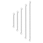 5Pcs Silver Stainless Steel Necklace Extender Chain Links Silver Lobster Necklace Extenders for Necklaces Bracelet Anklet Stainless Steel Chain Extenders for Jewelry Making (2in 3in 4in 5in 6in) - color: Silver
