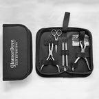 Hair Extension Pliers Kit Microlink Pliers for Extensions Hair Extension Beading Tool Hair Needle Pulling Hook Hair Styling Bead Closer and Remover Pliers - color: Silver