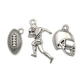 Youdiyla 60PCS Football Theme Charms Collection - Mixed Antique Silver Rugby Player Helmet Metal Alloy Pendants for Jewelry Making DIY Findings (M131) - color: Football Theme Charms