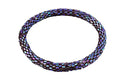 Wigspedia Crochet Glass Seed Bead Nepal Boho Bracelet - Single Piece Solid - color: Iridescent Burgundy