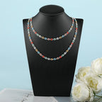 YOUBEIYEE 2 Meters Silver Plated Jewelry Making Chains Bulk Mixed Color Enamel Chain Handmade Women Necklace Bracelet DIY Jewelry Supplies Findings - color: Light Colorful