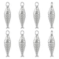 BENECREAT 8Pcs Brass Fish Charms, Gold & Platinum Sea Animal Fish Shaped Pendants for DIY Bracelet Necklace Earrings Jewelry Making - color: Platinum