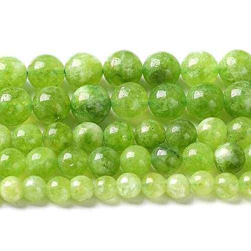 60pcs 6mm Natural Peridot Green Lace Jades Beads Round Loose Spacer Beads for Jewelry Making DIY Bracelets Crystal Energy Healing Power Stone 15 Inch (6mm, Green Peridot Jade) - color: Green Peridot Jade, size: 6mm