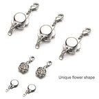Zpsolution 12 Pieces Locking Magnetic Clasps for Necklaces and Bracelets Rose Jewelry Magnetic Clasp - color: 12 Silver