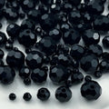 480pcs Crystal Glass Beads 3mm 4mm 6mm 8mm 10mm Round Faceted Glass Spacer Beads for Bracelets Necklace Earring DIY Jewelry Making Craft(Black) - color: Black