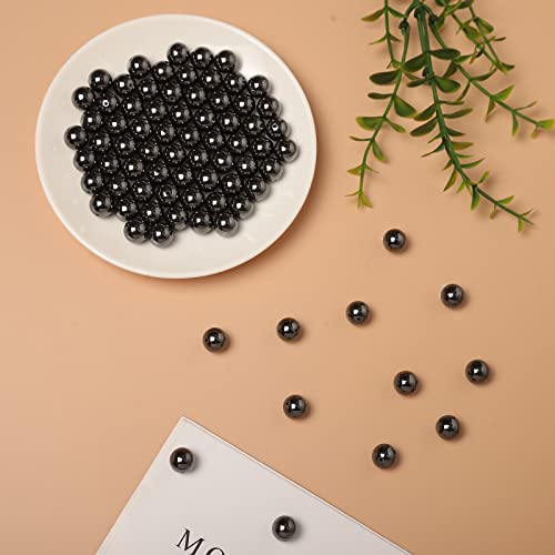 60pcs 6mm Natural Black Hematite Gemstone Beads Energy Healing Crystal Round Loose Stone Beads for Jewelry Making, DIY Bracelets Necklaces - color: Black Hematite, size: 6mm