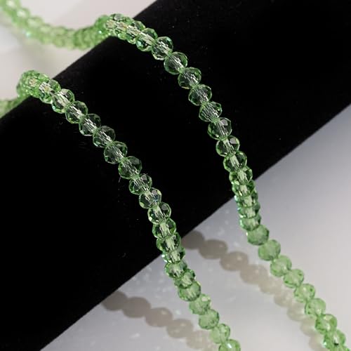 1000PCS 4mm Round Crystal Glass Beads Faceted Spacer Beads Bulk for Jewelry Making Bracelets Necklace Earring Pendants Craft (Light Green) - color: Light Green, size: 4mm