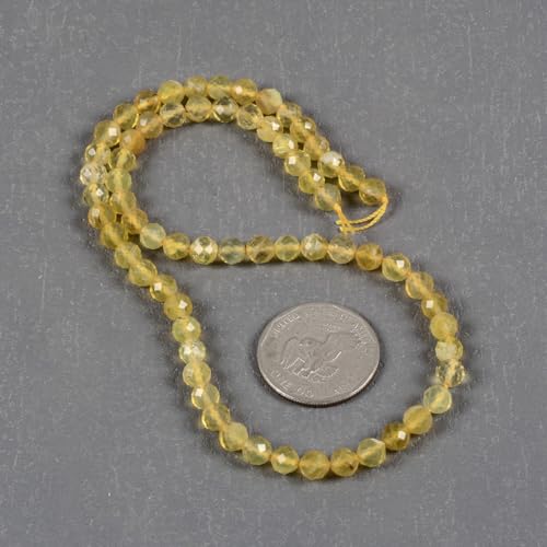 6mm Yellow Opal Faceted Gemstone Round Loose Beads Strand 15.5-16" DIY Jewelry Making - color: Yellow Opal