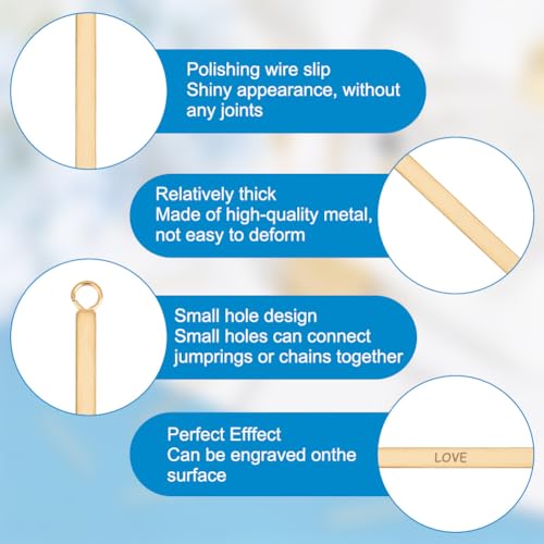 UNICRAFTALE Metal Bar Charms Stainless Steel Bar Pendants Golden & Stainless Steel Color Charms Metal Necklace DIY Pendant for Earrings Jewelry Making