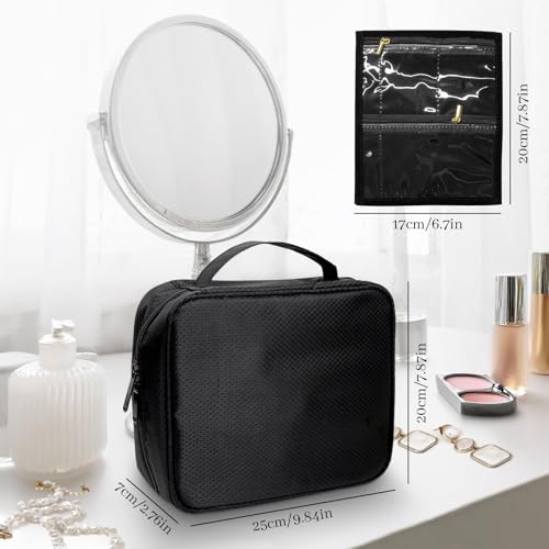 Travel Jewelry Organizer and Storage Case for Women, Travel Jewelry Storage with 36 Velvet Zipper Velvet Pouches, Portable Gift for Earrings Necklaces, Rings, Bracelet, Watch