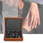 Oirlv Solid Wood Ring Jewelry Box Organizer Earrings Jewelry Drawer Organizer Tray with Lid (Grey 9 Grid Box) - color: Grey 9 Grid Box