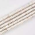 170pcs 4x2mm Natural White Turquoise Disk Rondelle Spacer Stone Semi Precious Gemstone Loose Beads for Jewelry Making 15 Inch - color: White Turquoise