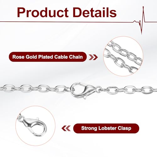 HARFINGTON 20 Pack 18 Inch Necklace Chains Bulk 3.2mm Silver Plated Cable Chains with Lobster Clasps for Jewelry Making - color: Silver, size: 18 Inch x 3.2mm