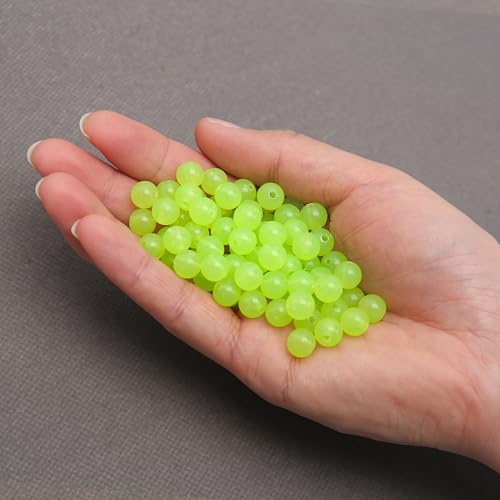 BONNY BOXX 1000PCs 6MM Jelly Light Green Acrylic Round Beads, Smooth Transparent Acrylic Balls, Plastic Resin Gumball Bubblegum Chunky Beads for Necklace & Bracelet Making, Crafting Supplies - color: Jelly Light Green, size: 6MM