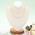 KYUNHOO 4 Meters Satellite Beaded Chain for Jewelry Making White Oil Drip Chain Link Gold Plated Brass Chain Spool for Women Making Jewelry Crafting Finding Supplies - color: Stick White