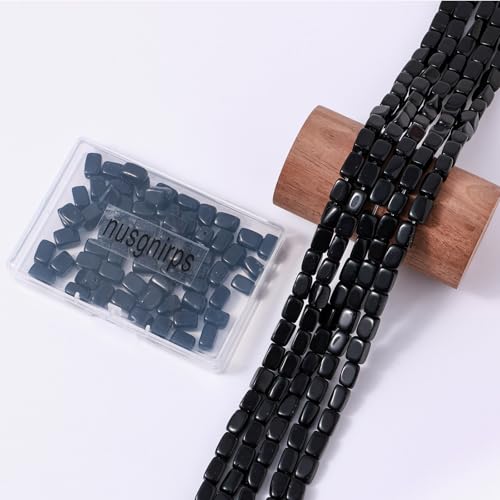 Natural Large Black Onyx Agate Cube Stone Beads 8x11mm 38cm/str Loose Semi Gemstone Stone Square Beads for Making Bracelets Necklace - color: Black Onyx