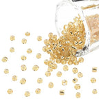 1 Box 3000pcs 3mm Gold Seed Glass Beads Round Mini Small Clear Golden Transparent Silver Lined Pony Loose Spacer Bead for Jewelry Making Friendship Bracelets Earrings DIY Crafts Supply