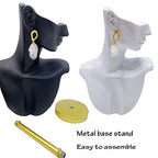 Jewelry Display Stand Jewelry Mannequin Bust Necklace Earring Display Holder Stand, Necklace Bust Jewelry Bust Stand Easel Rack for Selling Show Home Gift - color: Black