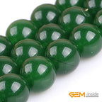 GEM-Inside Natural 12mm Green Taiwan Jade Gemstone Loose Beads Round Crystal Energy Stone Power for Jewelry Making 15" - color: Green Taiwan Jade, size: 12mm