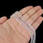 Aqua Aura Clear Quartz 4mm Faceted Round Beads Loose Beads 16 Inch for Jewelry Making Beads - color: Aqua Aura Clear Quartz