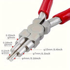 Wire Looping pincers–Create 6 Sizes (Ranging 3-9mm) of Loops & Jump Rings, 5.9" long (140mm), Polished Steel Head & PVC Comfort Handle
