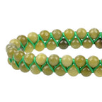 MASSIVE BEADS Double Layer Natural Chakra Healing Power Crystals Macrame Bracelet Yoga Stone Beads Gemstone Meditation Relax Anxiety Bangle for Unisex Women Men - color: China Jade, size: 4mm