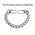 HAHIYO Purse Chain Strap 7.9 inches Bright Silver for Shoulder Cross Body Sling Purse Handbag Clutch Replacement Comfortable Flat 0.4' Wide Enough 2.4mm Extra Thick Metal 1 Pack - size: Bright Silver 7.9 inches