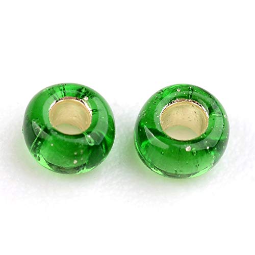 Craftdady 12/0 Transparent Green Round Glass Seed Beads 2mm Silver Lined Tiny Loose Pony Ball Spacer Beads About 3000Pcs for Jewelry Making Hole: 0.3mm - color: Transparent Green, 2mm