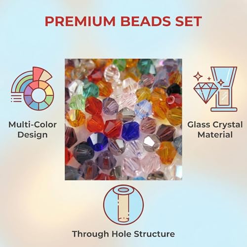 DIY 4mm 1000Pcs Bulk Faceted Bicone Crystal Glass Beads with Container Box Beads for Making Jewelry (Mixed Colors) - color: Mixed colors