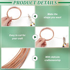 BENECREAT 19.7Ft Square Copper Wire, 21 Gauge Pure Copper Wire, Craft Wire for Jewelry Making, Gem Metal Wrap, Garden, Sculpting, Armature, Half Hard - size: 21 Gauge