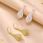 925 Sterling Silver Dangle Earrings for Women, 14K Gold Plated Filigree Dangling Leverback Earrings, Geometric Hypoallergenic Lightweight Dangly Drop Earings for Women Trendy Jewelry Gifts - color: C-Silver