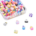 KitBeads 100pcs Polymer Clay Dessert Mixed Styles Candy Cake Lollipop Beads - Handmade Cute Sweet Food for Jewelry Making Bracelets Bulk
