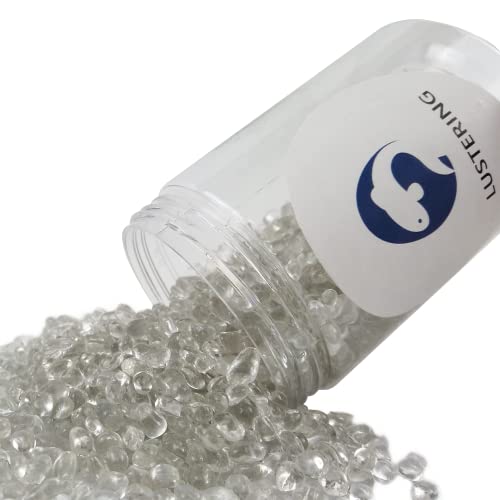 Lustering Decorative Round Glass Beads - Glass Marbles & Pebbles, Clear/Transparent 3-6mm, 1-Pound for Fire Pit Crafts, Resin Art, Vase Filler, Fish Tank & Aquarium Decoration - color: Clear/Transparent