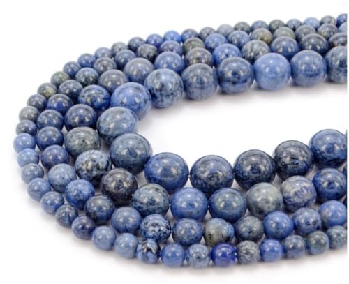 90pcs Adabele Natural Blue Dumortierite Healing Gemstone 4mm (0.16 inch) Small Round Beads Gem Stone Spacer for Craft Jewelry Making GF28-4 - color: Blue Dumortierite, size: 4mm (90pcs/1 Strand)