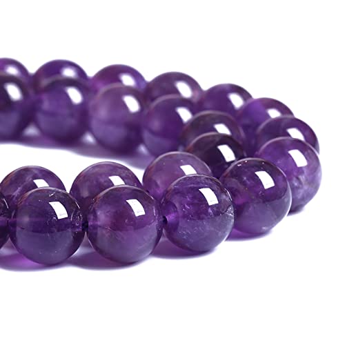 10MM 38PCS Natural Stone Purple Amethyst Crystal AAA Grade Quartz Beads for Jewelry Making DIY Bracelet - color: Amethyst, size: 10mm