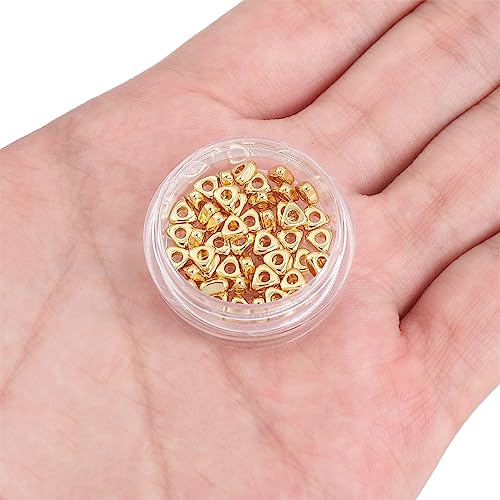 BEADIA 14K Gold Plated Triangle Spacer Beads 4x2mm 50pcs for Jewelry Making Findings Non Tarnish - color: 14K Gold, size: 4x2mm Triangle