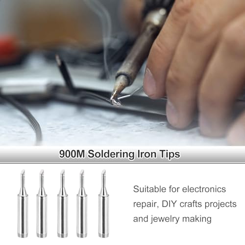 MECCANIXITY Pack of 10 900M Solder Tips Internally Heated Soldering Tips with Cleaning Sponge Pad Replacement Welding Accessories Kit for Electrical Solder Station Tip (900M-T-2C) - style: 900M-T-2C