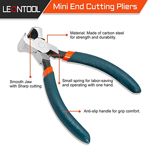 Mini End Cutter Pliers 4.5 Inches End Nippers Staple Puller Nail Remover Tool Zipper Install Pliers Wire Cutters for Jewelry Making - style: End Nipper-Orange