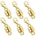 Magnetic Necklace Clasp with Lobster Clasp 18K Gold and Silver Magnetic Jewelry Clasps for Necklaces Extender Bracelet Clasps and Closures - color: 6Pcs Gold