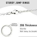 300PCs Silver Jump Rings for Jewelry Making, 4mm 5mm 6mm 7mm, Earring Bracelet Necklace Finding & Supplies (Sterling Silver Plated) - color: Silver