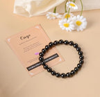 AD Beads Handmade Gemstone Stretch Elastic Bracelet Crystal Healing Reiki Nature's Beauty and Spiritual Essence Unisex - color: Black Onyx, size: 12mm