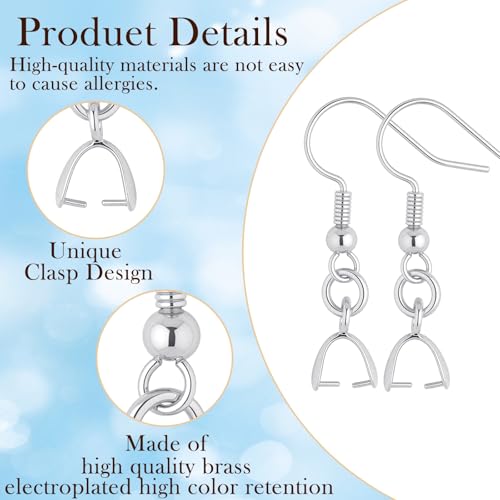 180PCS Earring Making Kits Silver Earring Hooks Hypoallergenic Ear Wires Fish Hook for DIY Jewelry Making Bulk Pack - color: Silver