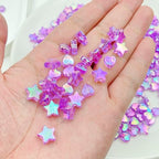 450pcs Acrylic Beads - Crystal Star & Heart Shapes for Jewelry Making - DIY Bracelet, Necklace & Earrings (Purple) - color: Purple