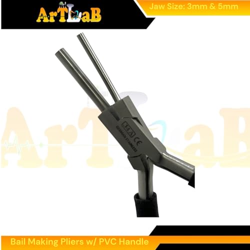 Bail Making Pliers with PVC Grip Handle | for Making S-Hooks, Ear Loops, Jump Loops, Bail, and More - German Stainless Steel ((J4A) 3 & 5mm Loops) - size: (J4A) 3 & 5mm Loops