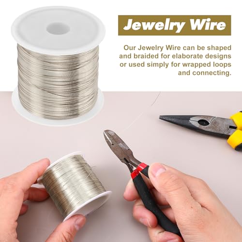 328 Feet Jewelry Making Wire, 28 Gauge Wire for Jewelry Making, 0.3mm X 100m Tarnish Resistant Copper Wires for Wrapping and Crafting (Sliver) - color: Silver